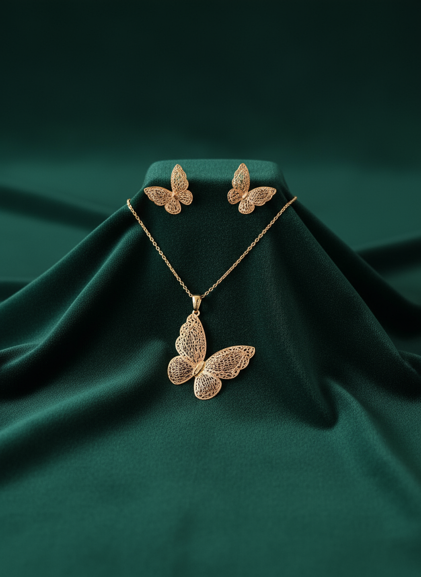 40 نیم ست طرح پروانه کدمحصول 1040 - Image 1