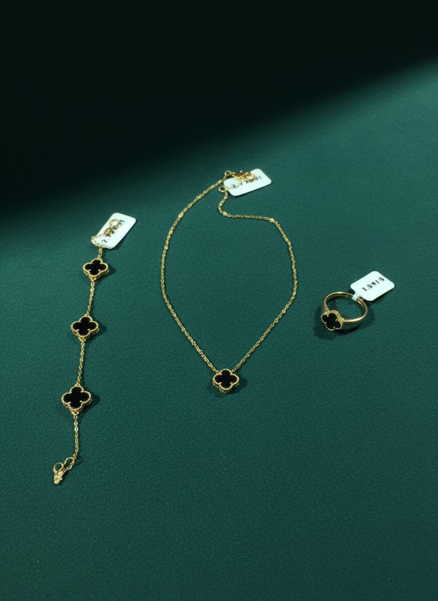 45 نیم ست ونکلیف سنگ مشکی کدمحصول 1045 - Image 1